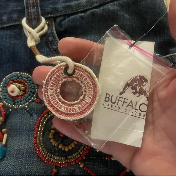 Buffalo David Bitton NWT Boho beaded and stone detailed Denim Skirt - Picture 10 of 11